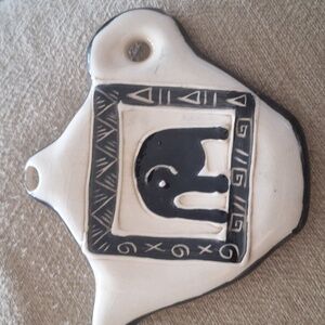 Tea Bag Holder Julian Keyser Hand Painted Ceramic 5"X 5"